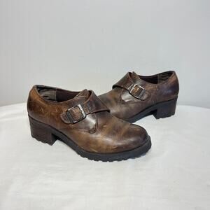 Eastland Booties VTG 90s Y2K Amherst Womens Brown Leather Chunky Lug Sole 7M